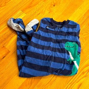 Toddler 1-Piece Dinosaur Micro Fleece Footie Pajamas (3T)